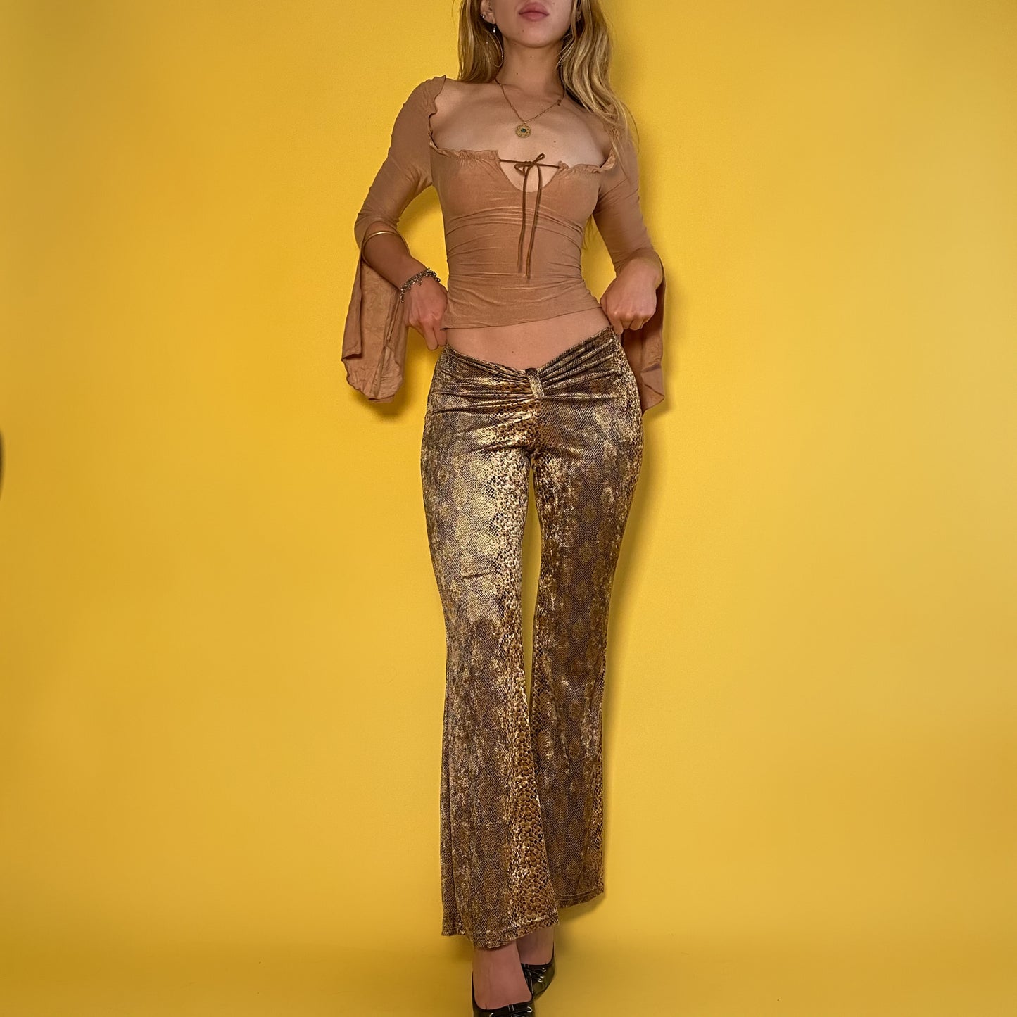 Vintage Low rise Snake Print  Pants - Small