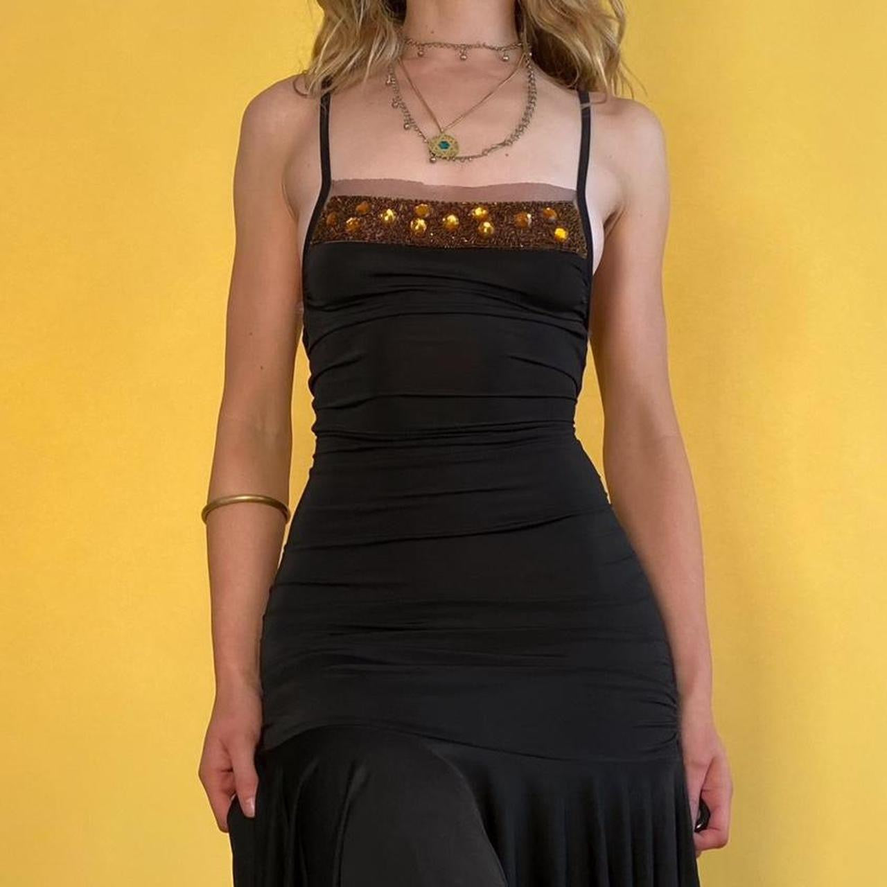 Vintage Drop Waist Beaded Midi Dress