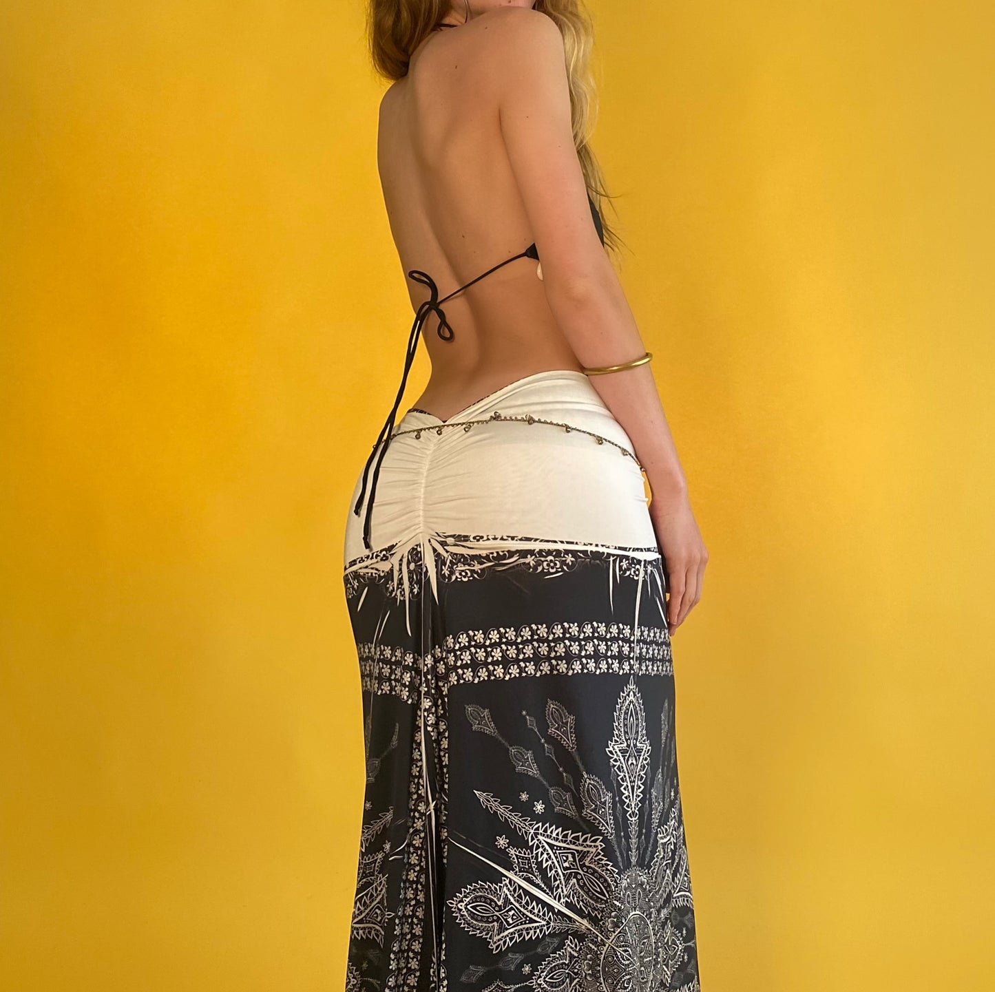 Low Rise Scrunch Maxi Skirt