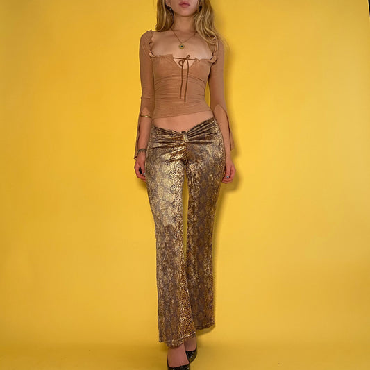 Vintage Low rise Snake Print  Pants - Small